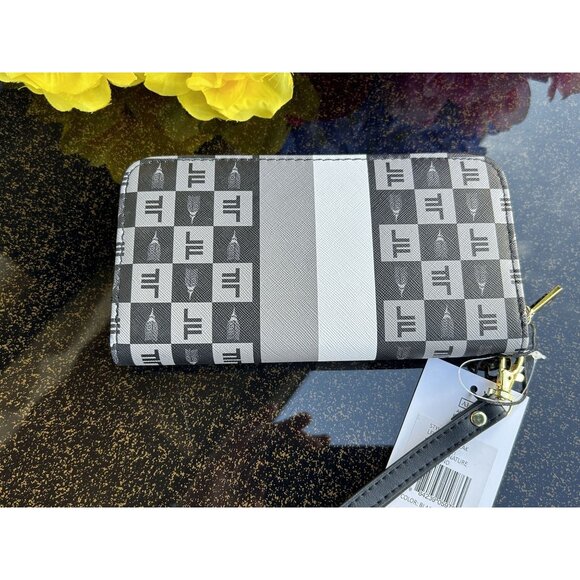 London Fog Adalia Signature Zip Wallet, 100th Anniversary, Black - Picture 2 of 4